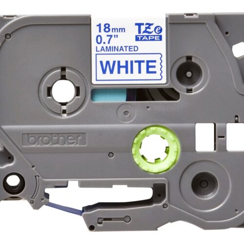 BROTHER P-TOUCH TZE-243 bleu sur blanc 18mm