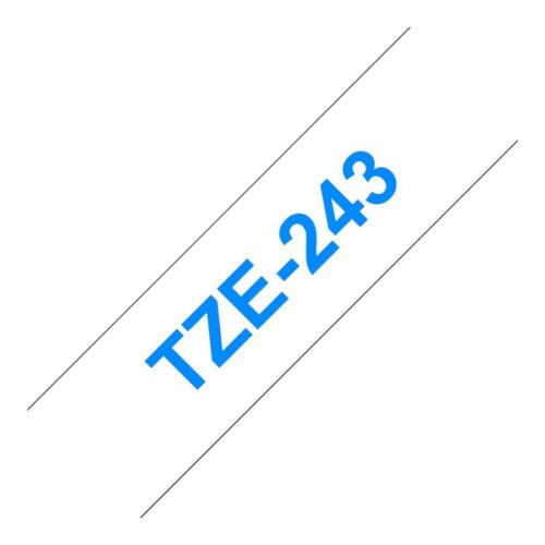 BROTHER P-TOUCH TZE-243 bleu sur blanc 18mm