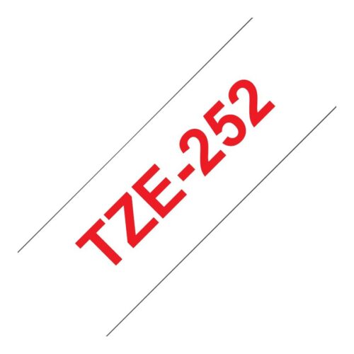 BROTHER P-TOUCH TZE-252 rouge sur blanc 24mm