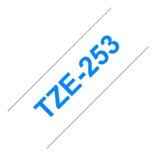 BROTHER P-TOUCH TZE-253 bleu sur blanc 24mm