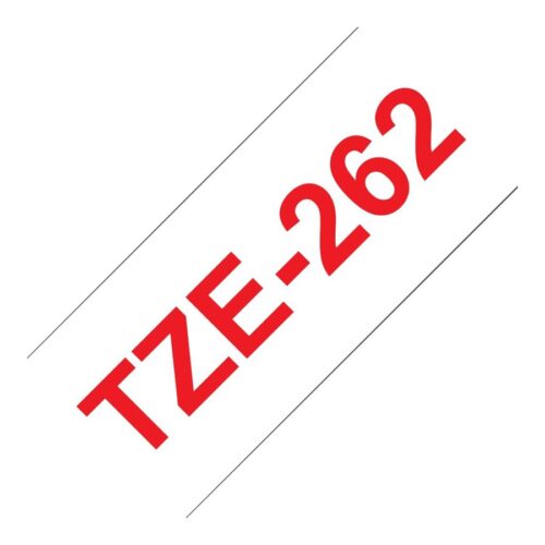 BROTHER P-TOUCH TZE-262 rouge sur blanc 36mm