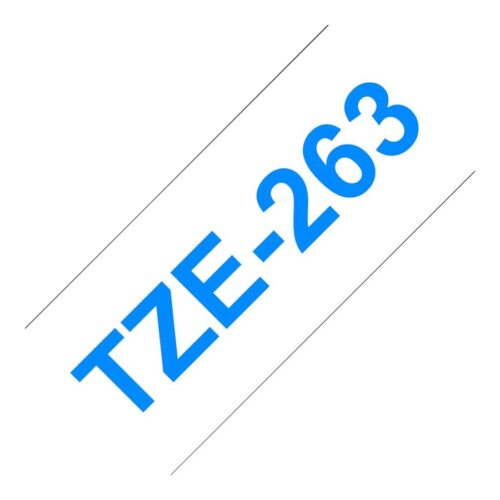 BROTHER P-TOUCH TZE-263 bleu sur blanc 36mm