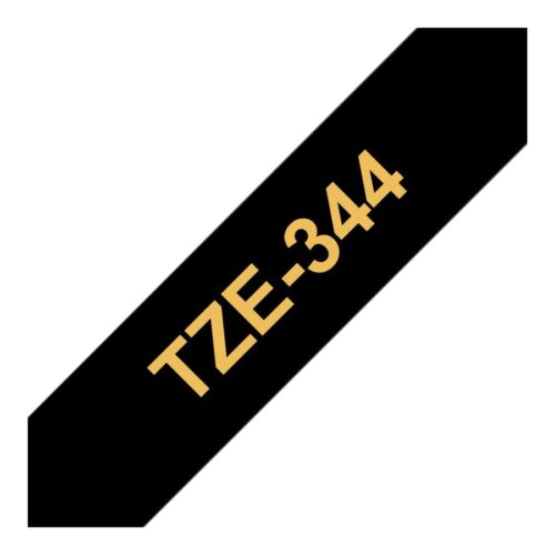 BROTHER P-TOUCH TZE-344 gold sur noir  18mm