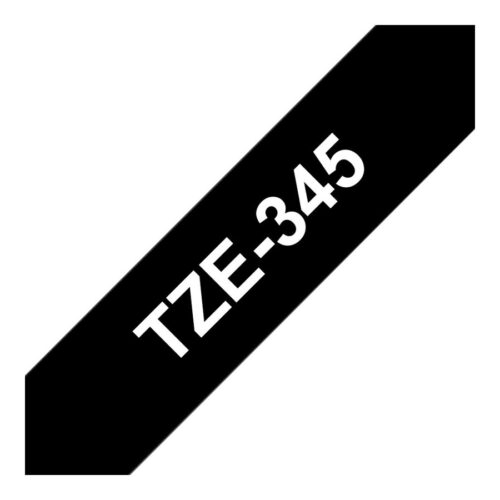 BROTHER P-TOUCH TZE-345 blanc sur noir  18mm