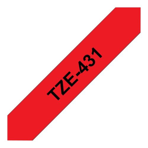 BROTHER P-TOUCH TZE-431 noir sur rouge 12mm