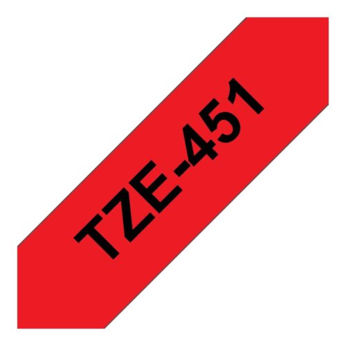 BROTHER P-TOUCH TZE-451 noir sur rouge 24mm