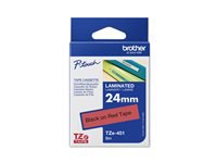 BROTHER P-TOUCH TZE-451 noir sur rouge 24mm