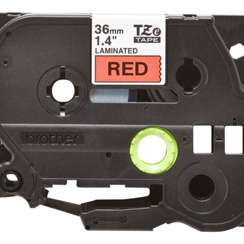 BROTHER P-TOUCH TZE-461 noir sur rouge 36mm