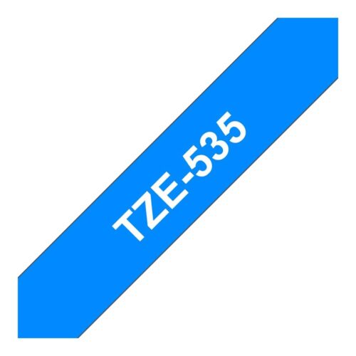 BROTHER P-TOUCH TZE-535 blanc sur hard bleu 12mm
