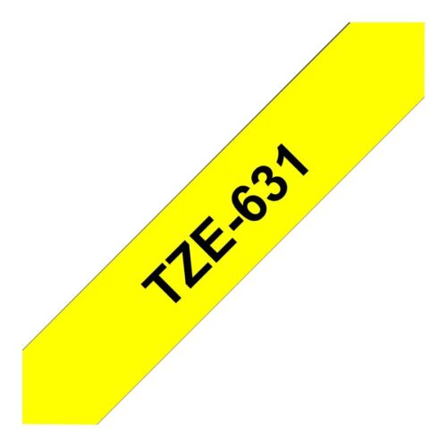 BROTHER P-TOUCH TZE-631 noir sur jaune  12mm