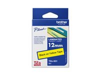 BROTHER P-TOUCH TZE-631 noir sur jaune  12mm