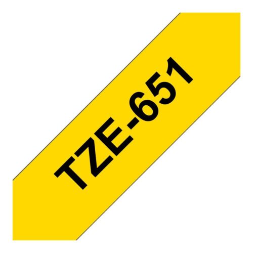 BROTHER P-TOUCH TZE-651 noir sur jaune  24mm