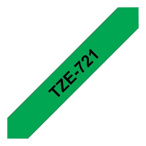 BROTHER P-TOUCH TZE-721 noir sur vert 9mm