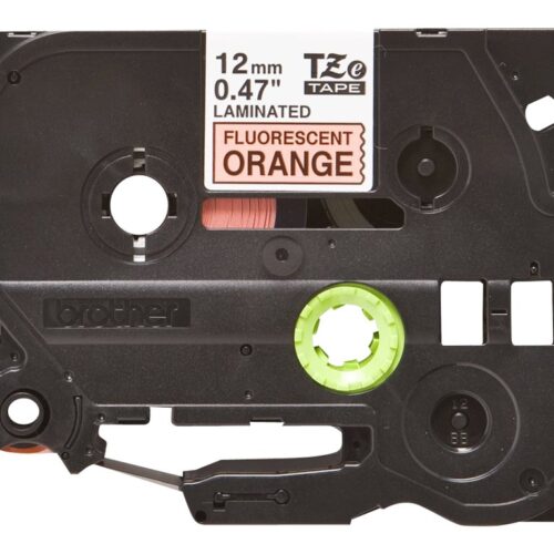BROTHER P-TOUCH TZE-B31 noir sur neon orange 12mm