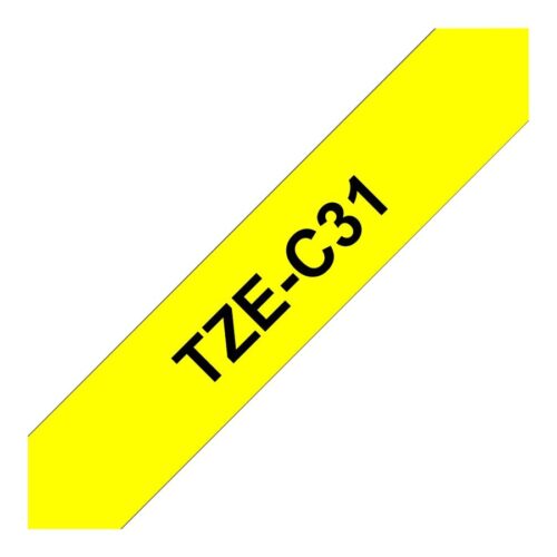 BROTHER P-TOUCH TZE-C31 noir sur neonjaune  12mm