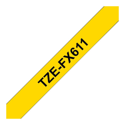 BROTHER P-TOUCH TZE-FX611 noir sur jaune  6 mm