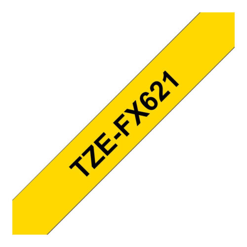 BROTHER P-TOUCH TZE-FX621 noir sur jaune  9mm