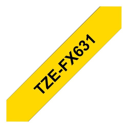 BROTHER P-TOUCH TZE-FX631 noir sur jaune  12mm