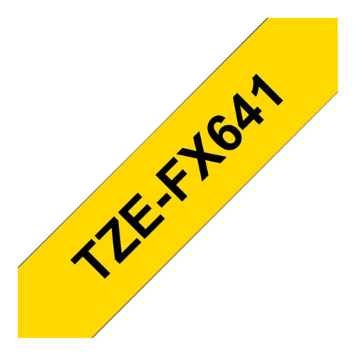 BROTHER P-TOUCH TZE-FX641 noir sur jaune  18mm