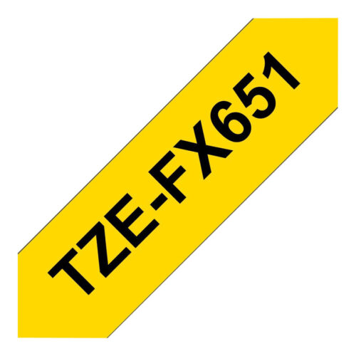BROTHER P-TOUCH TZE-FX651 noir sur jaune  24mm