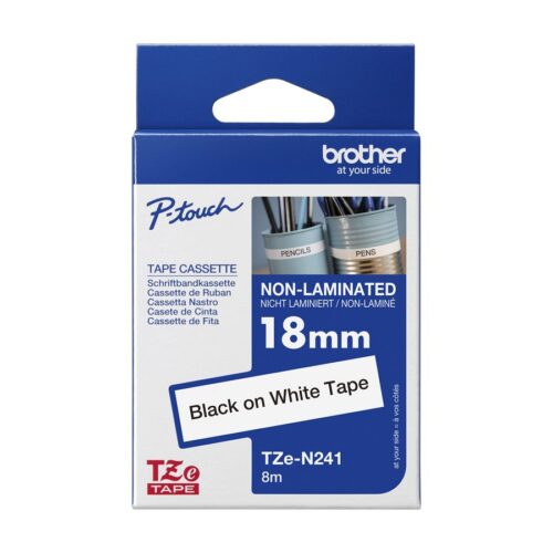 BROTHER P-TOUCH TZE-N241 noir sur blanc 18mm
