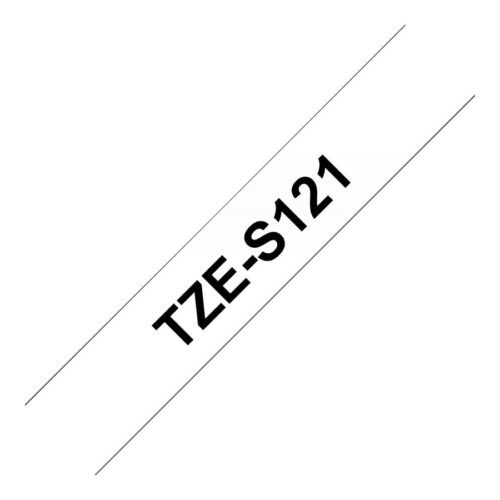 BROTHER P-TOUCH TZE-S121 noir sur clear 9mm extra gluey