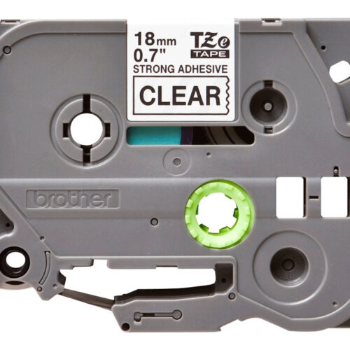 BROTHER P-TOUCH TZE-S141 noir sur clear 18mm extra gluey