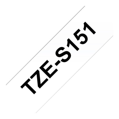 BROTHER P-TOUCH TZE-S151 noir sur clear 24mm extra gluey
