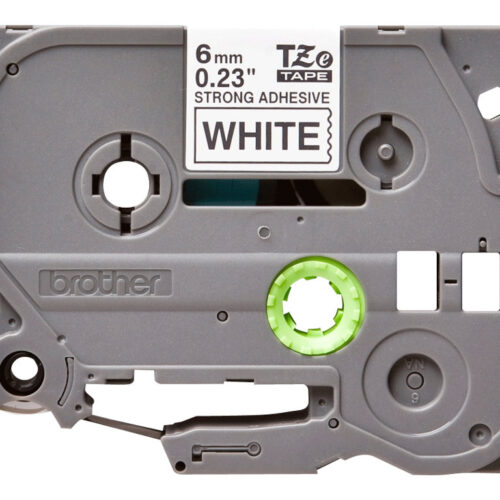 BROTHER P-TOUCH TZE-S211 noir sur blanc 6mm extra gluey