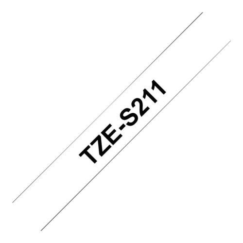 BROTHER P-TOUCH TZE-S211 noir sur blanc 6mm extra gluey