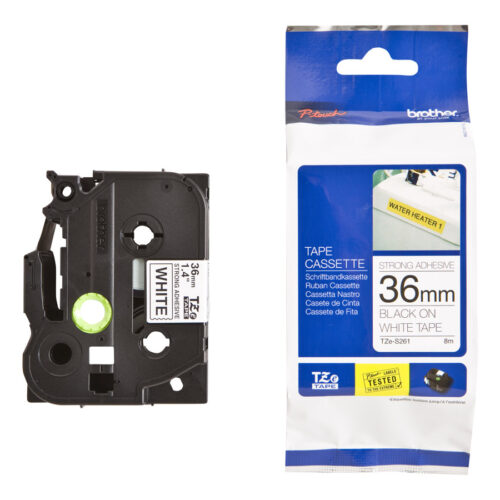 BROTHER P-Touch TZE-S261 black on white 36mm extra gluey
