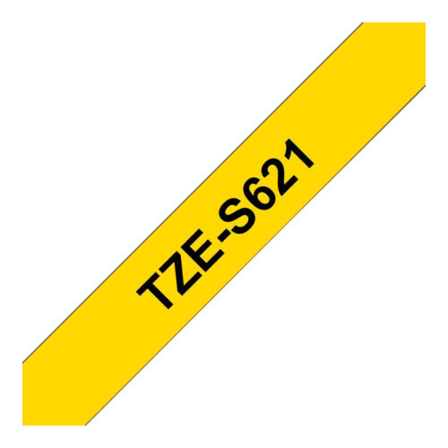 BROTHER P-TOUCH TZE-S621 noir sur jaune  9mm extra gluey