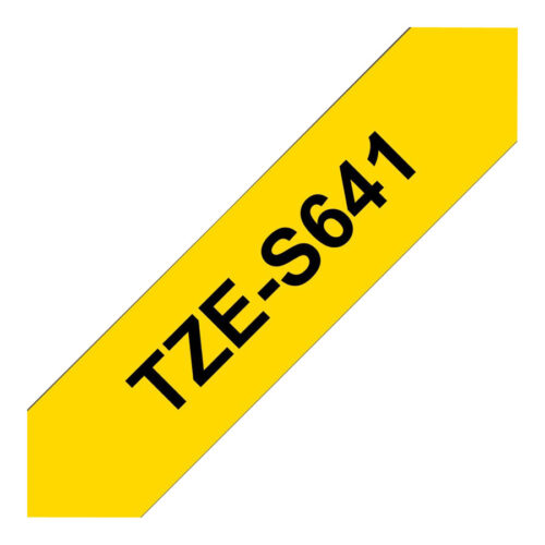 BROTHER P-TOUCH TZE-S641 noir sur jaune  18mm extra gluey