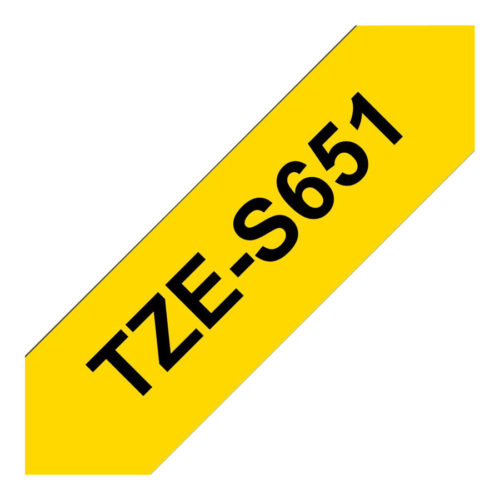 BROTHER P-TOUCH TZE-S651 noir sur jaune  24mm extra gluey