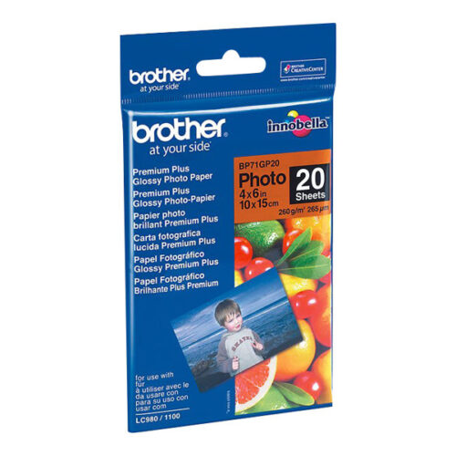 BROTHER Papier photo brillant 10×15 20 f