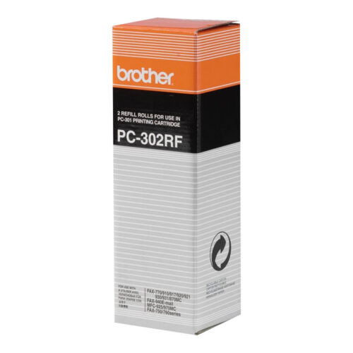 BROTHER PC-302RF rouleau de transfert noir 235 pages refill pack de 2