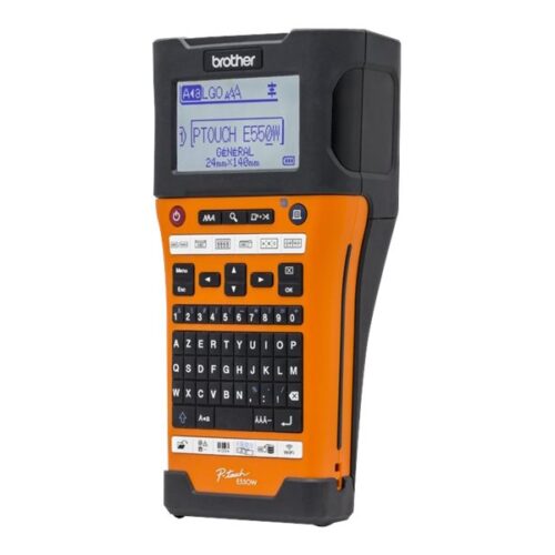BROTHER PTE550WVPYP etiqueteuse industrielle USB et Wifi Ruban 24 mm max AZERTY livré avec mallette batterie adaptateur rempla