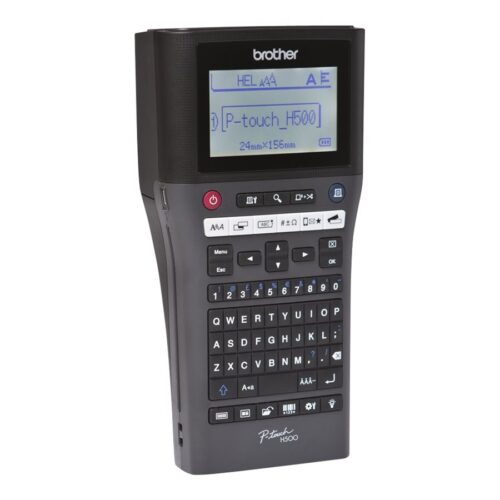 BROTHER PTH500YP Etiqueteuse portable et connectable avec clavier AZERTY. jusqu a 7 lignesd impression. 30mm/sec.