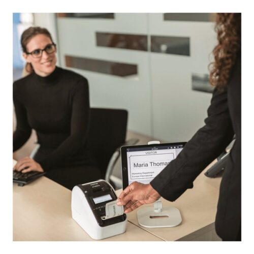 BROTHER QL-820NWBCVM Label Printer 176mm/sec Visitor Badge/event Pass Wi-Fi Ethernet Bluetooth Airprint LCD-display