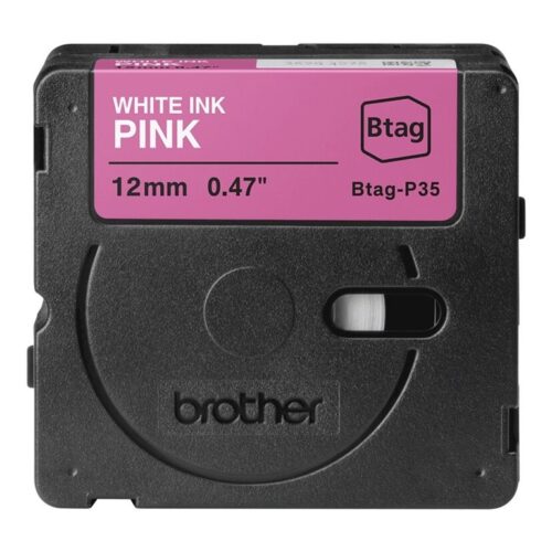 BROTHER Ribbon BTAGP35 12MM White on Pink