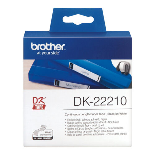 BROTHER Ruban continu Papier, Noir/Blanc, Largeur 29 mm