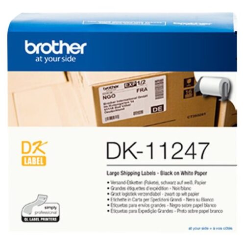 BROTHER Ruban DK label – Rouleau etiquettes adhesives 103,6 mm x 164,3 mm 180 unites/rouleau