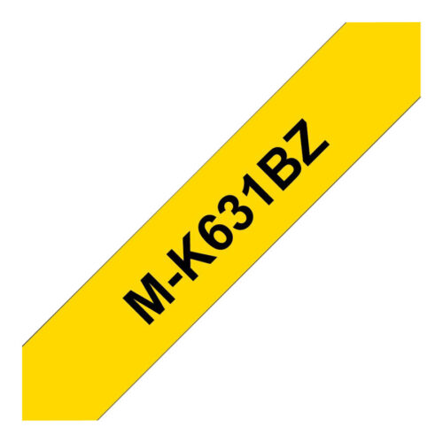 BROTHER Ruban MK631BZ, 12mm Noir sur fond Jaune, Non laminé, 8M