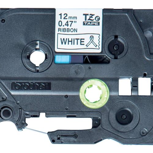 BROTHER Ruban tissus Noir sur Blanc 12mm (4m)