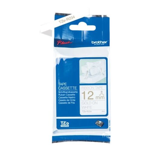 BROTHER Ruban tissus Or sur Blanc 12mm (4m)