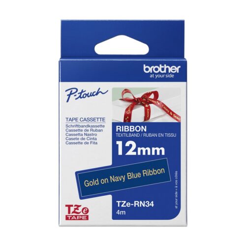 BROTHER Ruban tissus Or sur Bleu Nuit 12mm (4m)