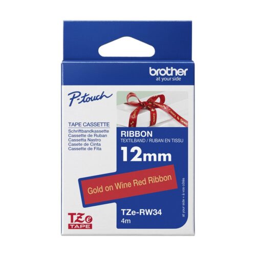 BROTHER Ruban tissus Or sur Bordeaux 12mm (4m)