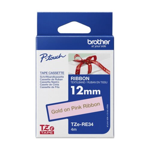 BROTHER Ruban tissus Or sur Rose 12mm (4m)