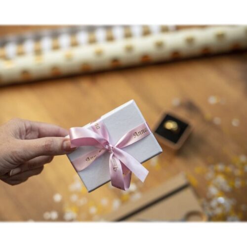 BROTHER Ruban tissus Or sur Rose 12mm (4m)