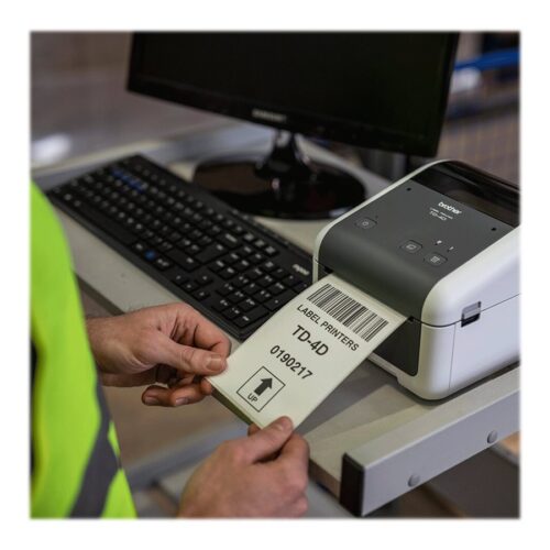 BROTHER TD-4520DN Label printer direct thermal Roll 118mm 300x300dpi 152mm/sec USB 2.0 LAN serial grey white